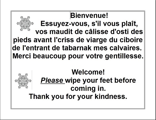 Wipe Your Feet! Thank You.